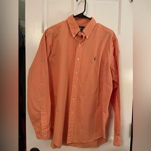 Ralph Lauren classic fit Large. Orange and white small check weave